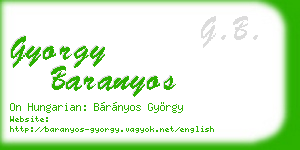 gyorgy baranyos business card